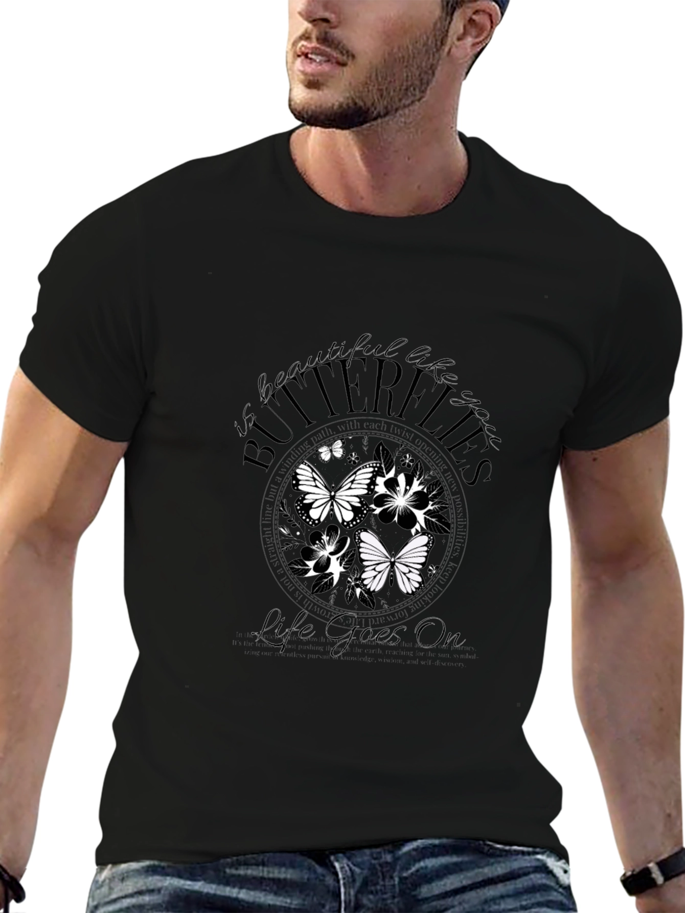 Butterflies Life Goes On Graphic Tee