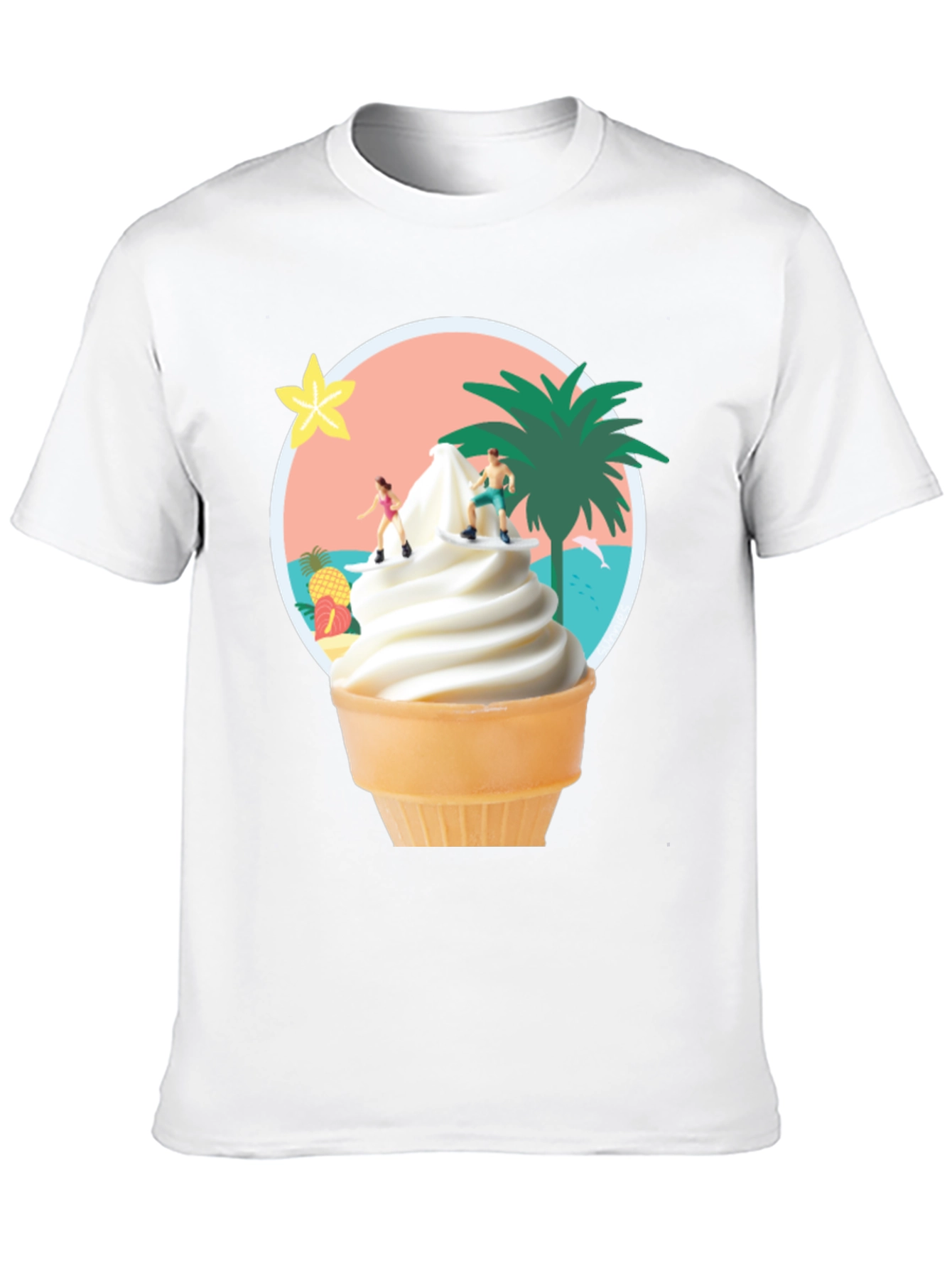 Tropical Ice Cream Cone Graphic Tee