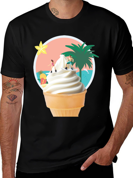 Tropical Ice Cream Cone Graphic Tee