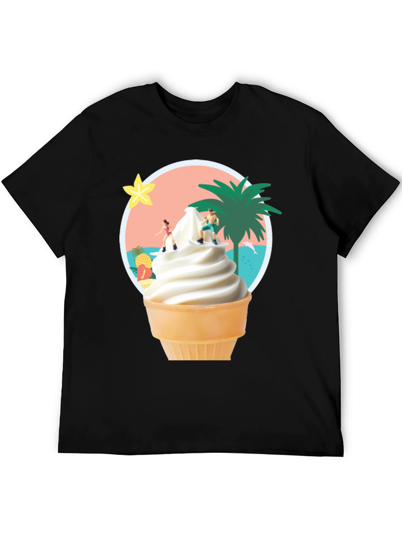 Tropical Ice Cream Cone Graphic Tee