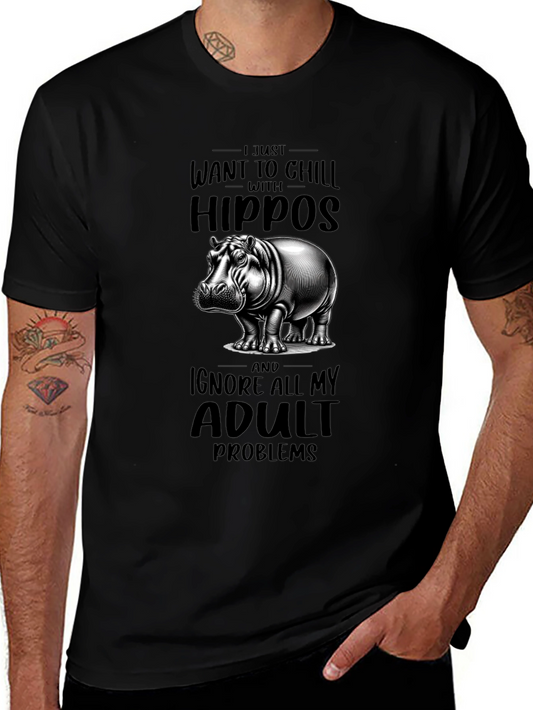 Chill with Hippos Graphic T-Shirt