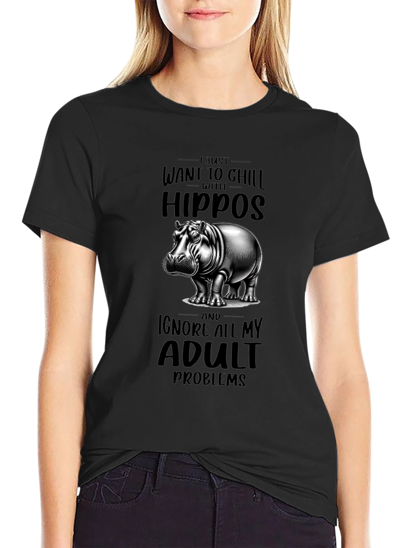 Chill with Hippos Graphic T-Shirt