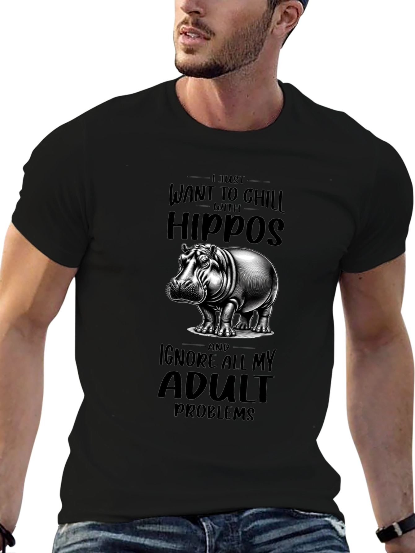 Chill with Hippos Graphic T-Shirt