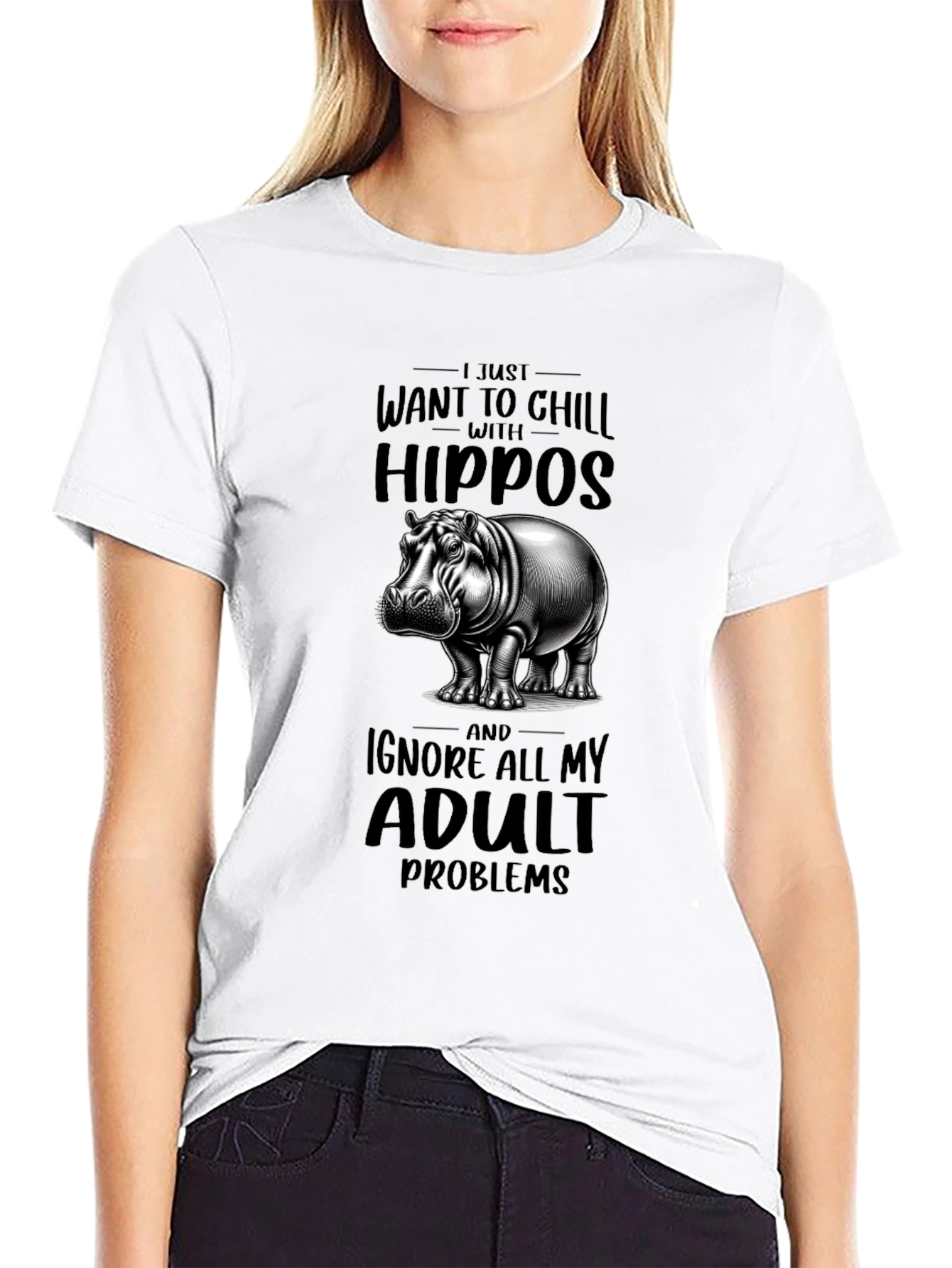 Chill with Hippos Graphic T-Shirt