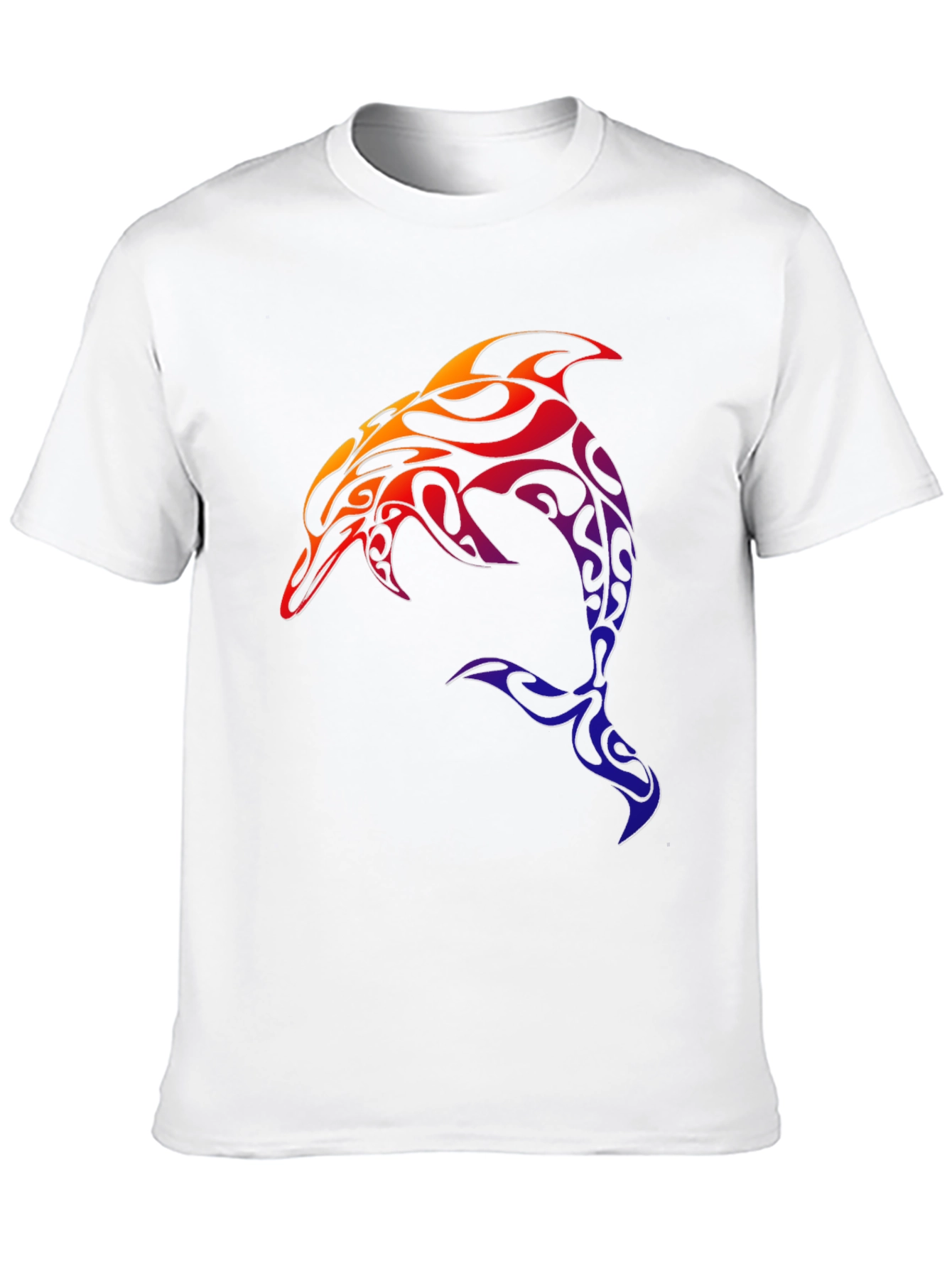 Tribal Dolphin Graphic Tee - Black