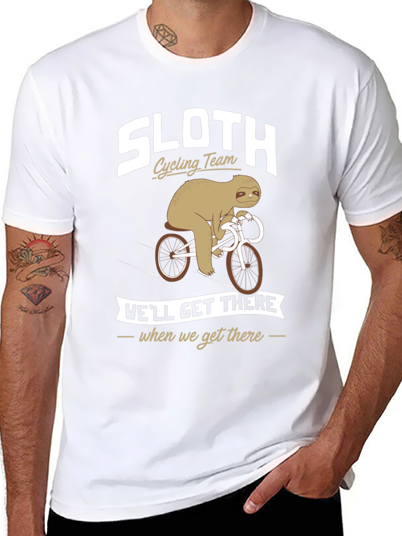 Sloth Cycling Team T-Shirt - Funny Novelty Tee