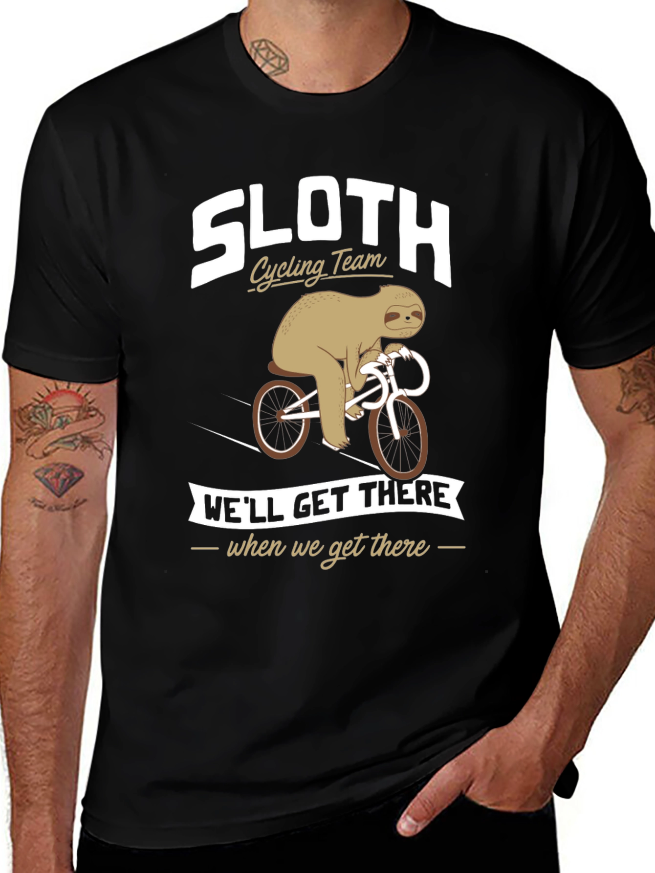 Sloth Cycling Team T-Shirt - Funny Novelty Tee