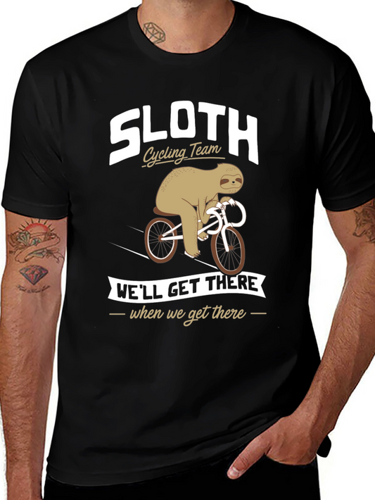 Sloth Cycling Team T-Shirt - Funny Novelty Tee