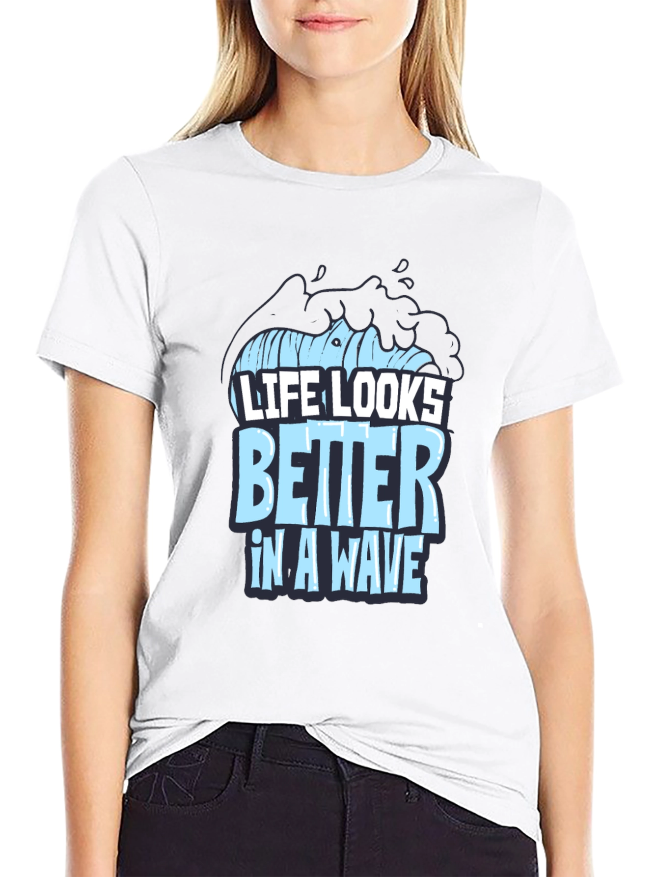 Life Looks Better In A Wave Graphic T-Shirt