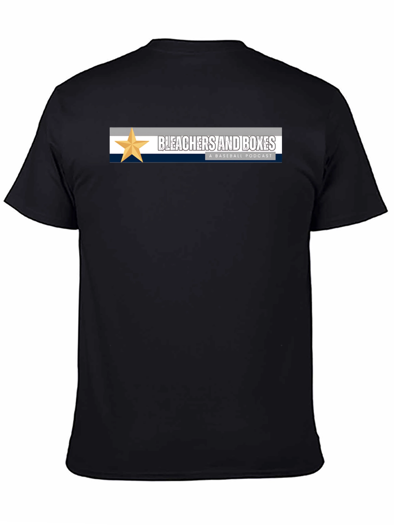 Bleachers and Boxes Baseball Podcast Black T-Shirt