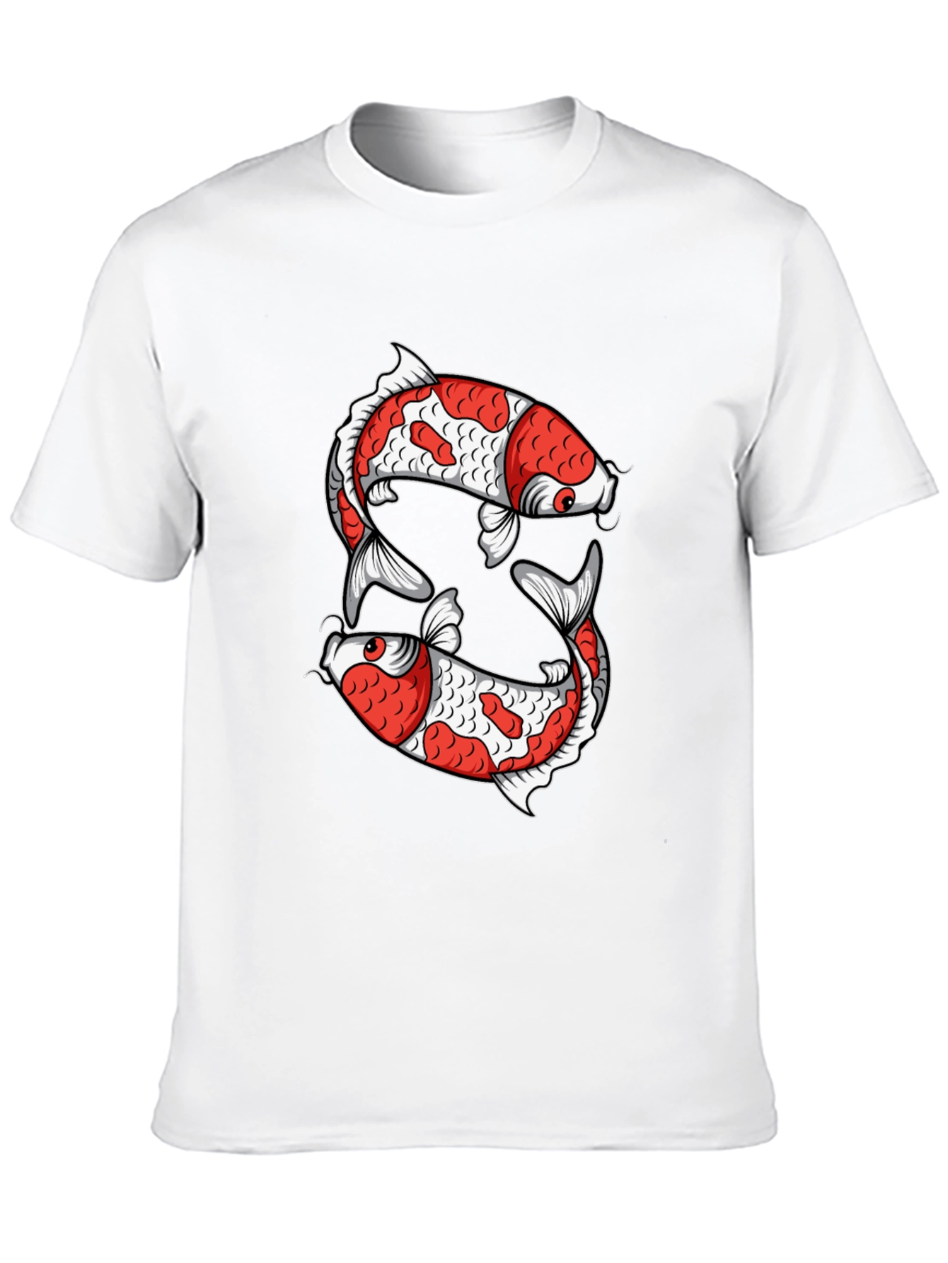 Koi Fish Graphic Tee - Black Cotton T-Shirt