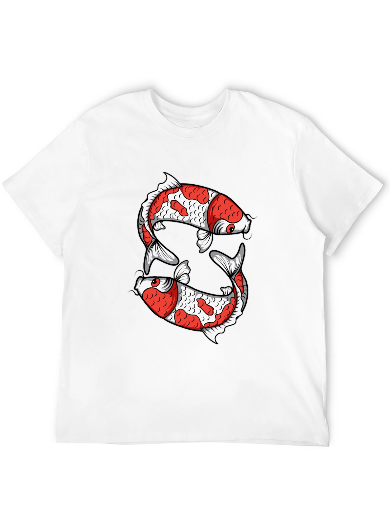 Koi Fish Graphic Tee - Black Cotton T-Shirt