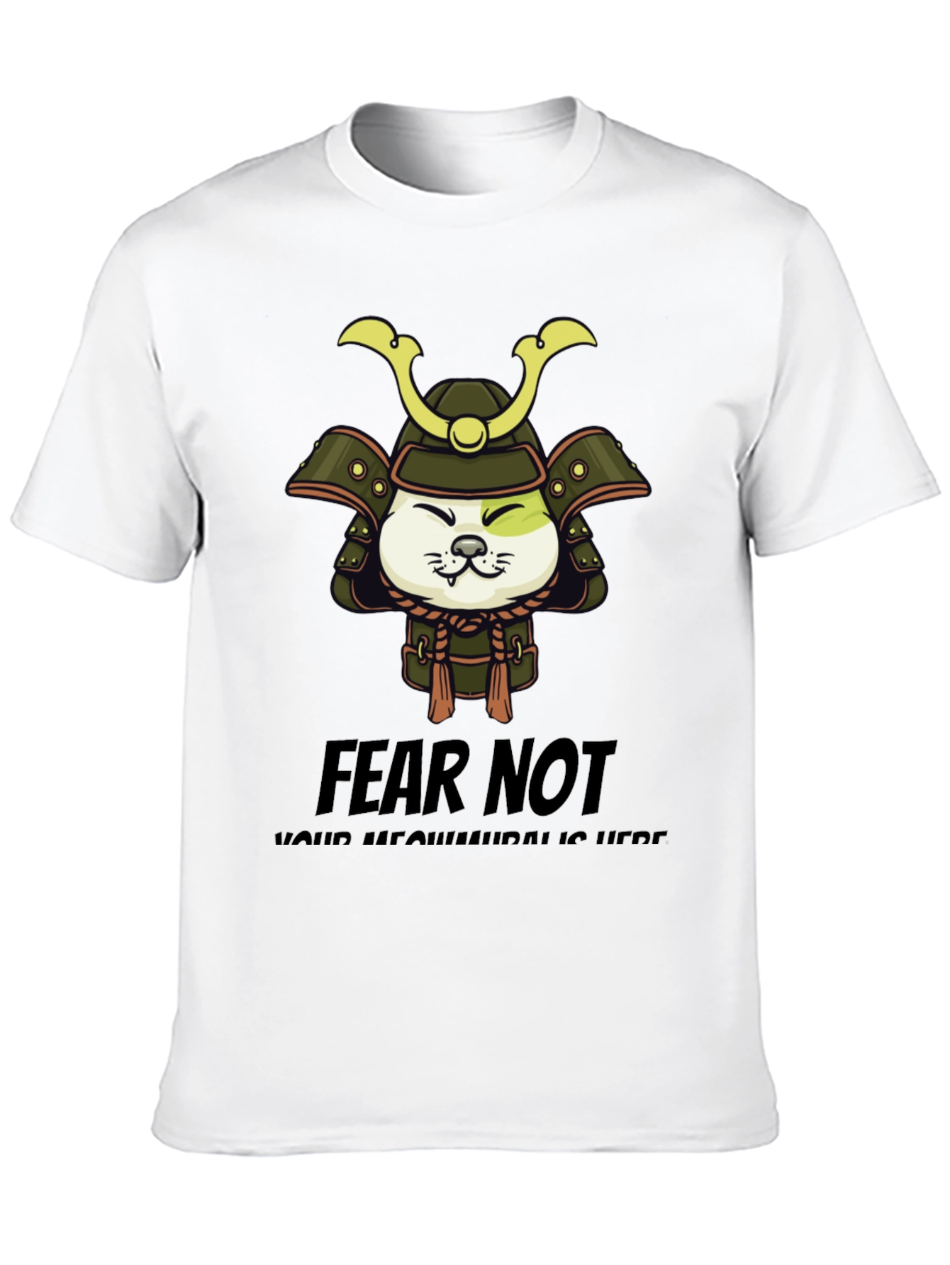 Samurai Cat Graphic T-Shirt - Fear Not!
