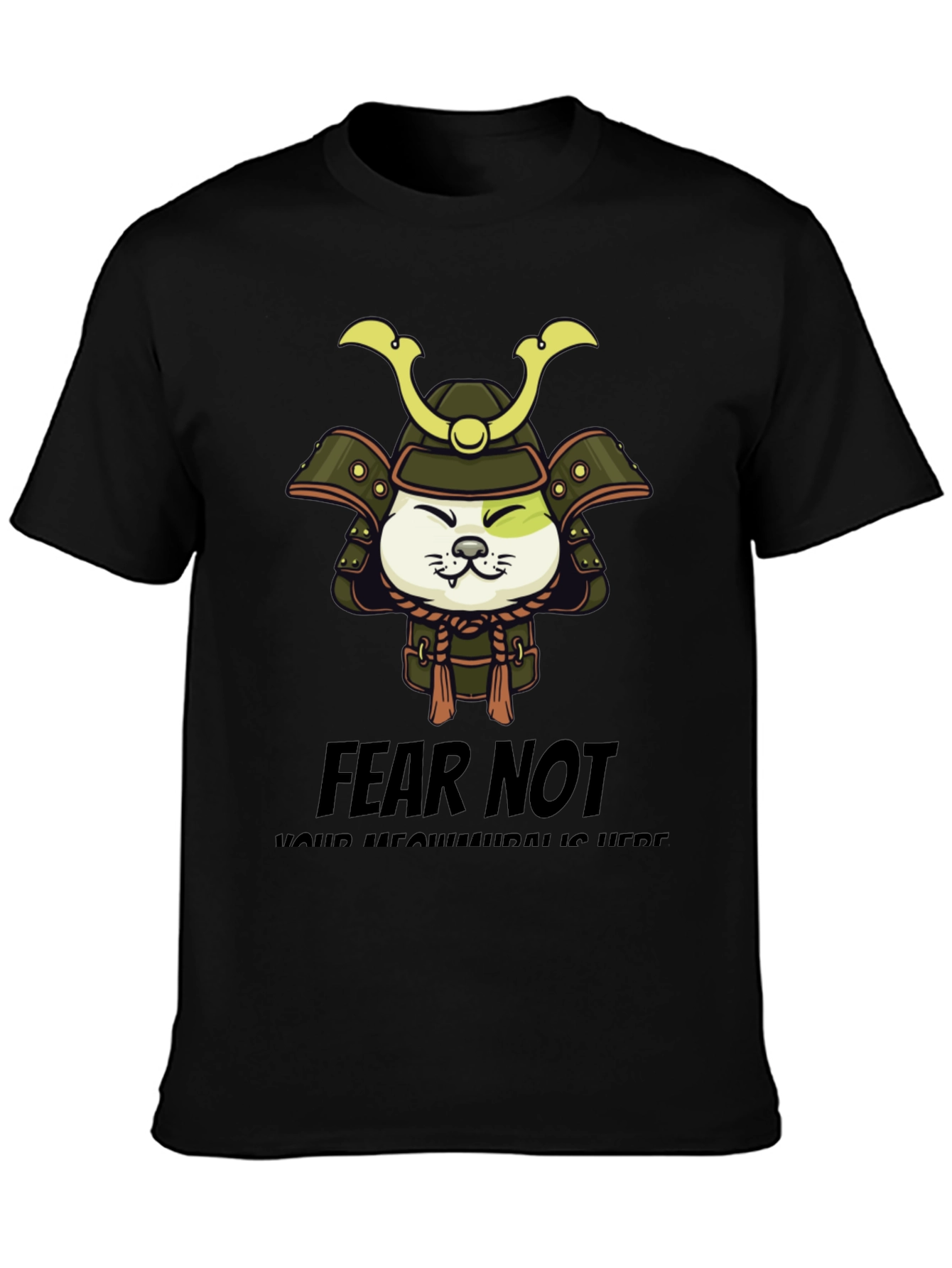 Samurai Cat Graphic T-Shirt - Fear Not!
