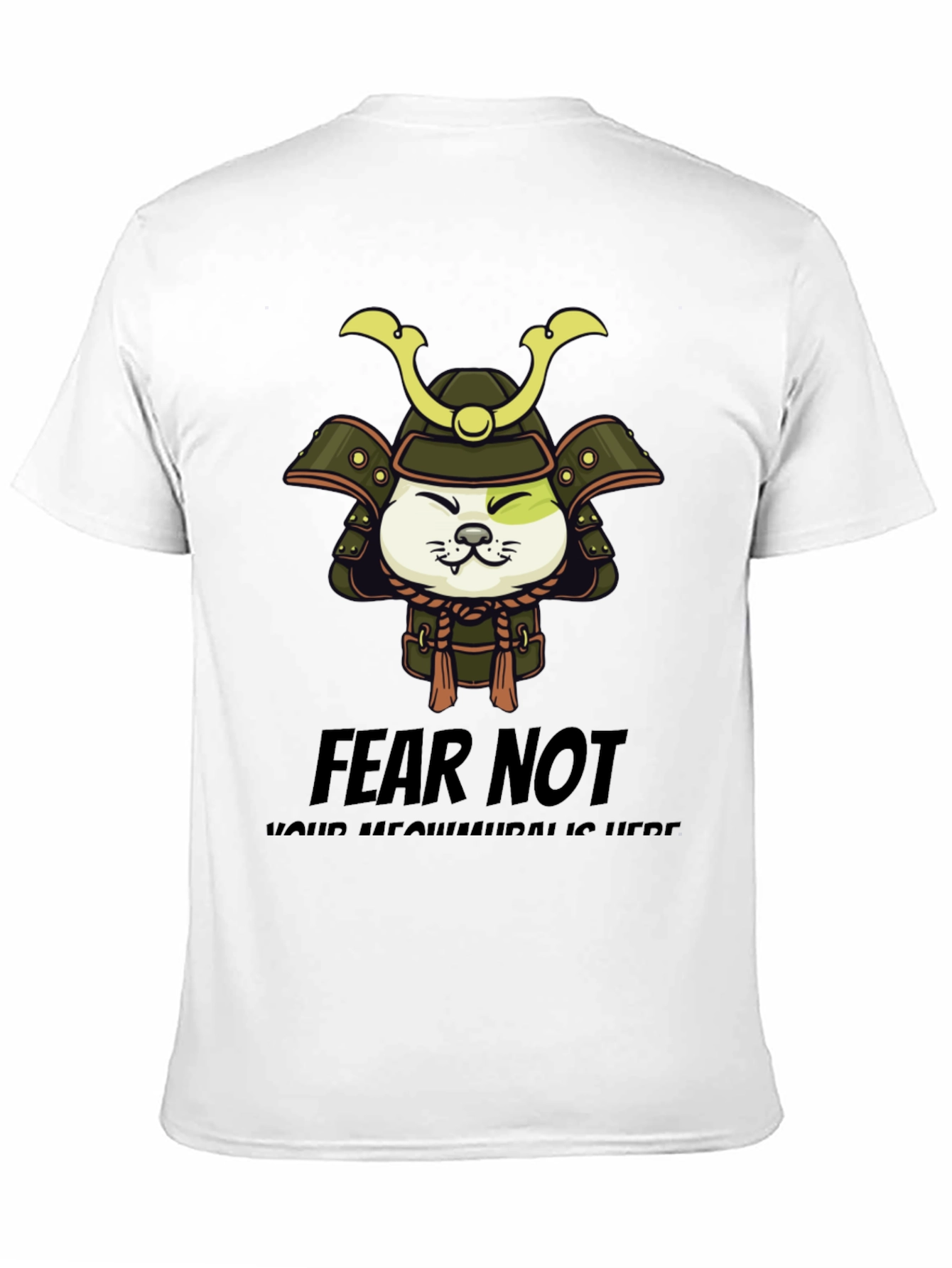 Samurai Cat Graphic T-Shirt - Fear Not!