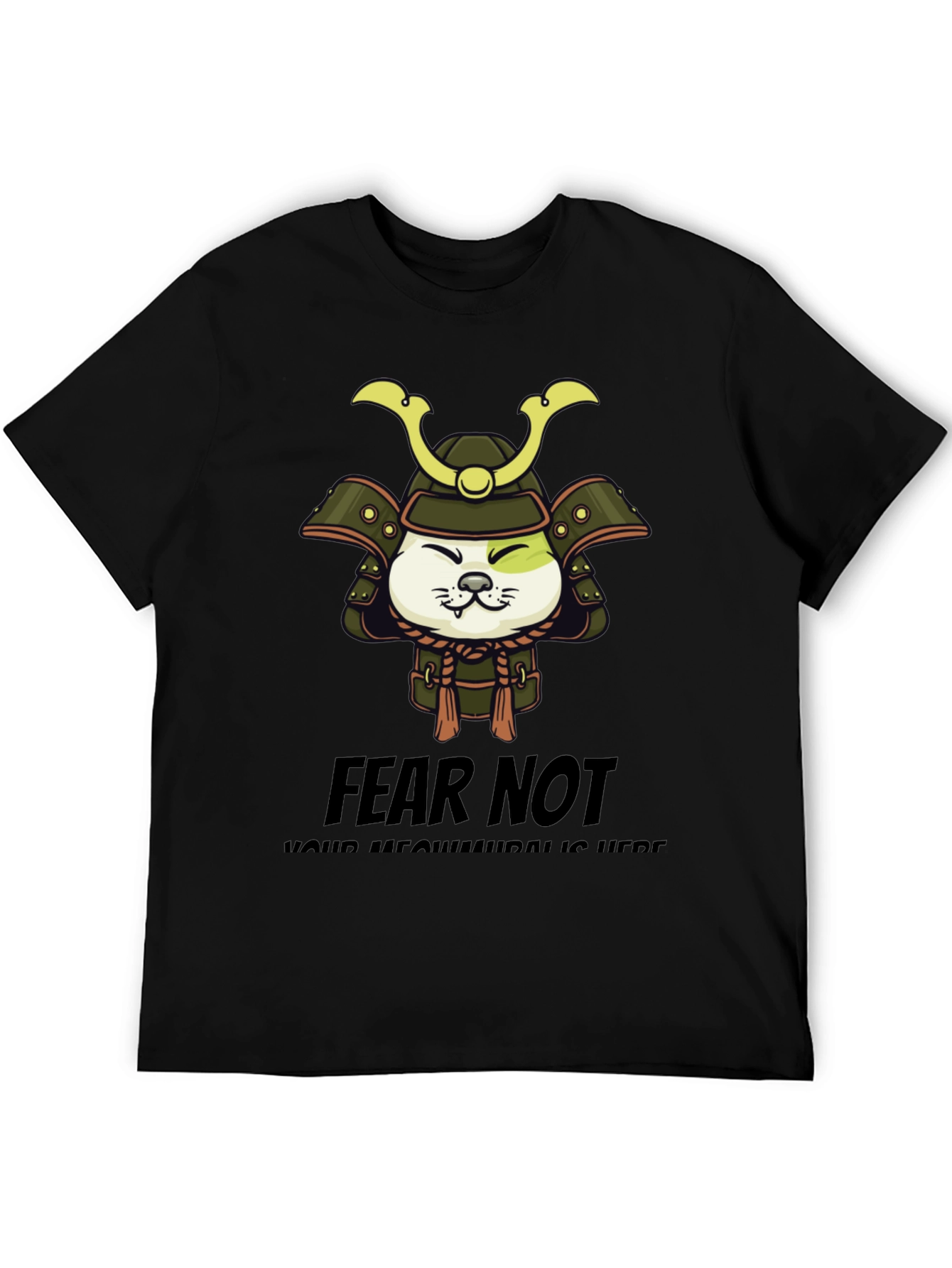 Samurai Cat Graphic T-Shirt - Fear Not!