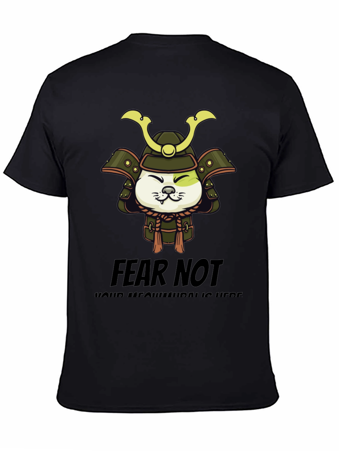 Samurai Cat Graphic T-Shirt - Fear Not!