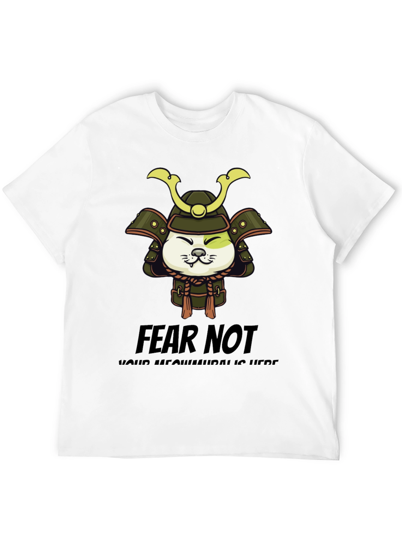 Samurai Cat Graphic T-Shirt - Fear Not!