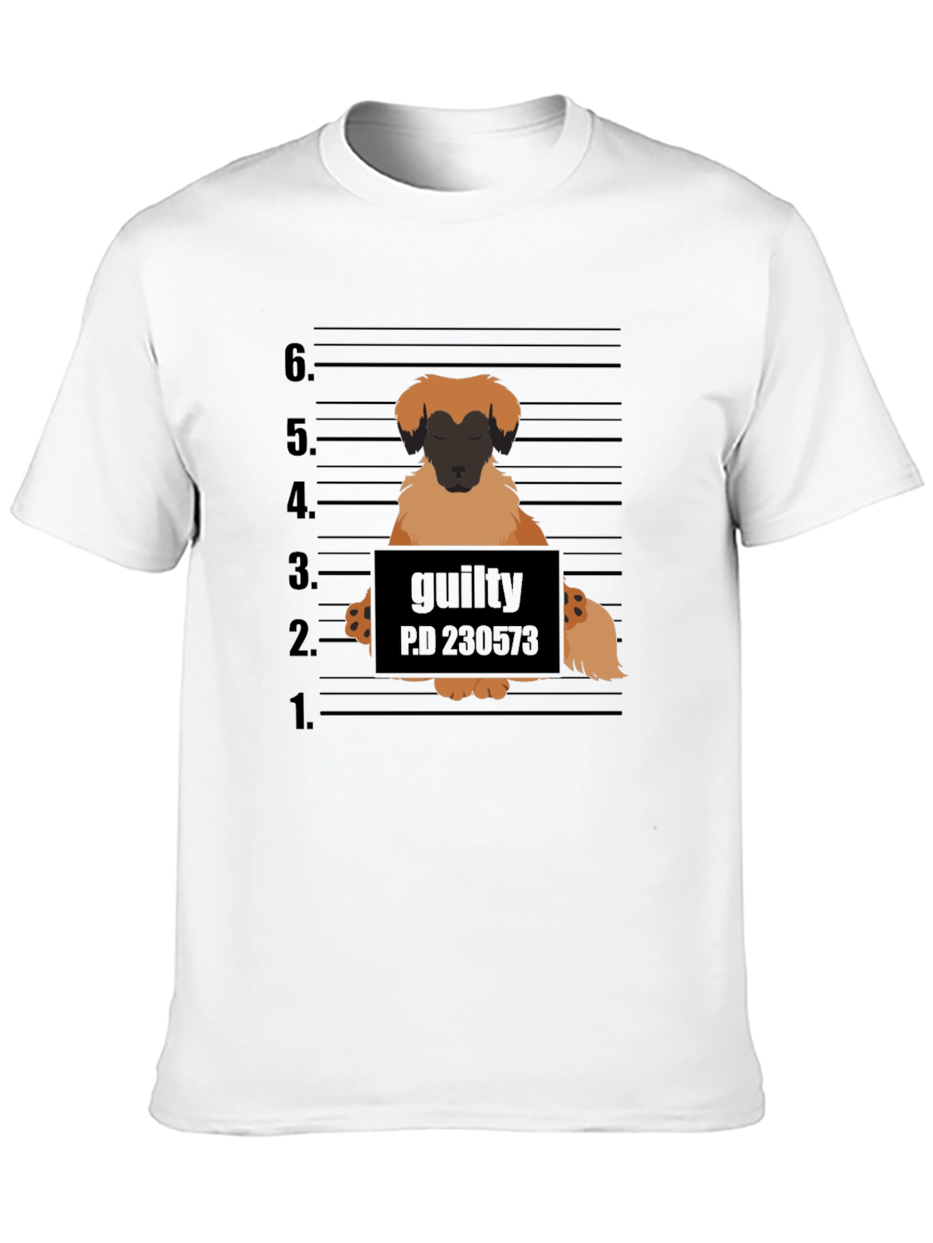 Guilty Dog Mugshot Graphic T-Shirt