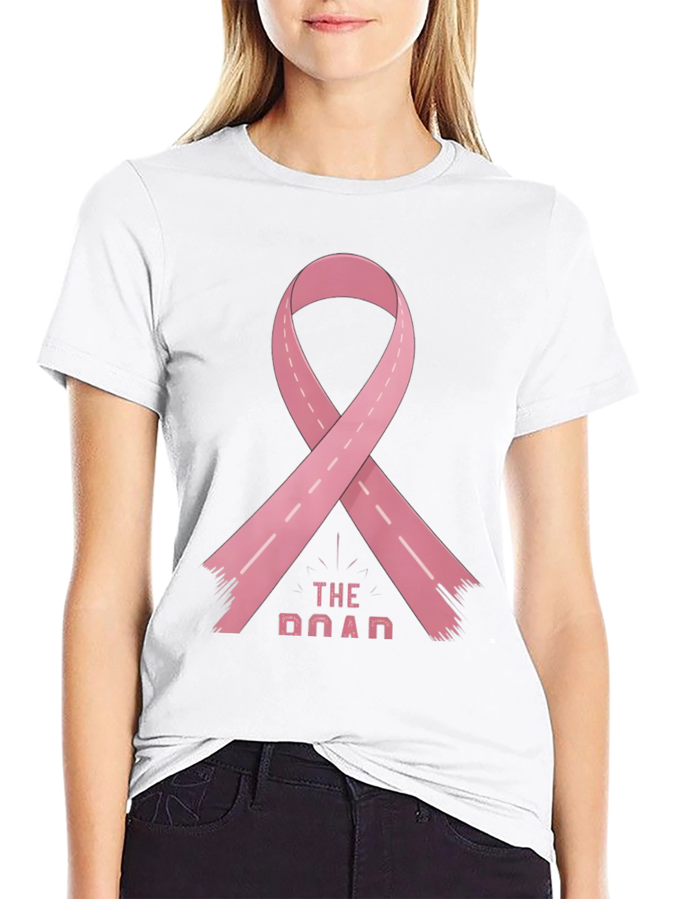 The Road Pink Ribbon Graphic Tee - Awareness Shirt