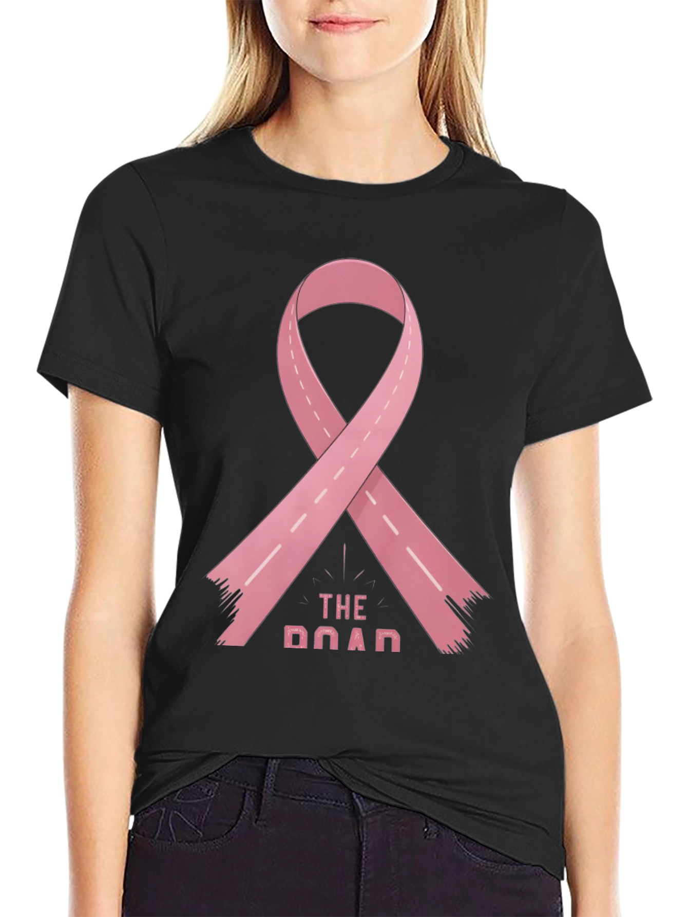 The Road Pink Ribbon Graphic Tee - Awareness Shirt