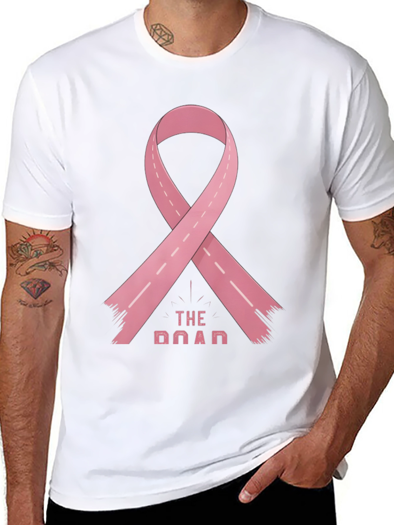 The Road Pink Ribbon Graphic Tee - Awareness Shirt