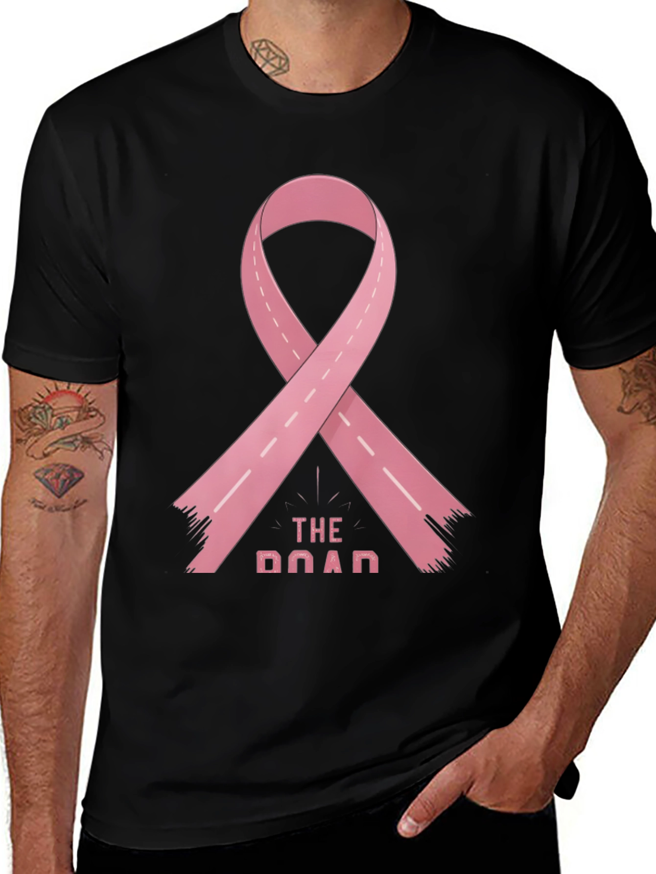 The Road Pink Ribbon Graphic Tee - Awareness Shirt