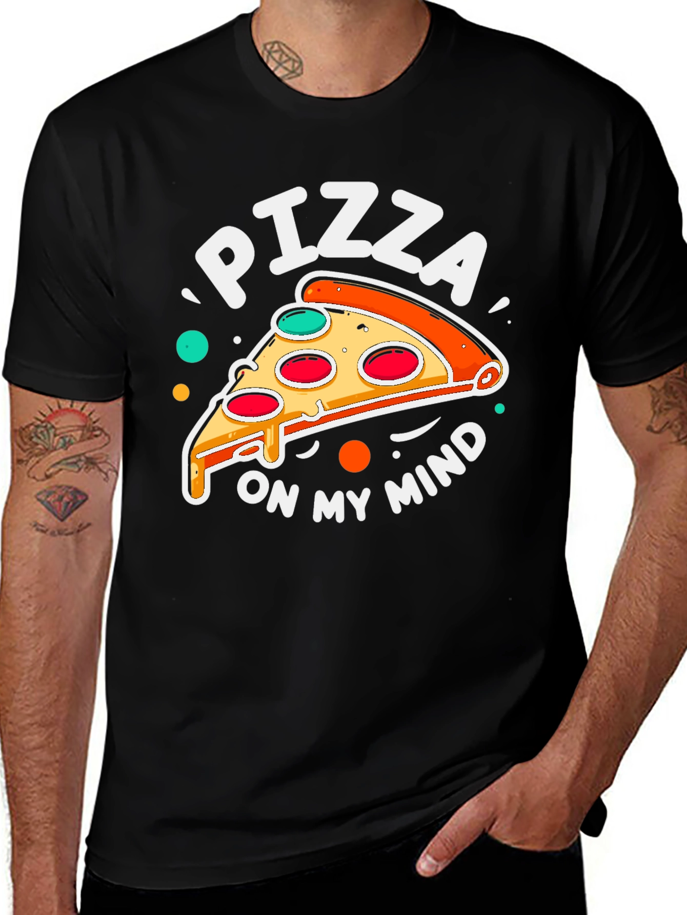 Pizza On My Mind T-Shirt Funny Food Tee