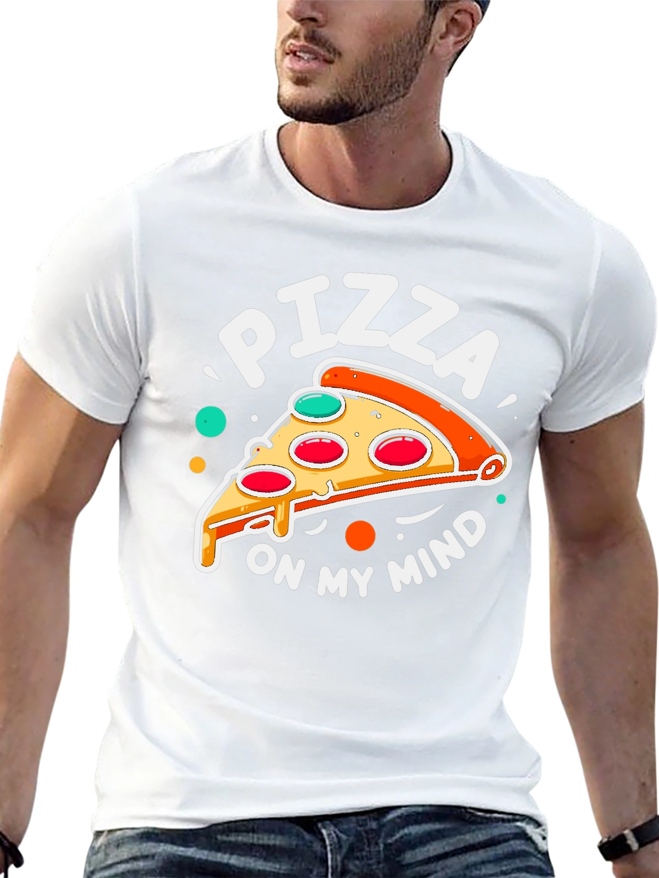 Pizza On My Mind T-Shirt Funny Food Tee