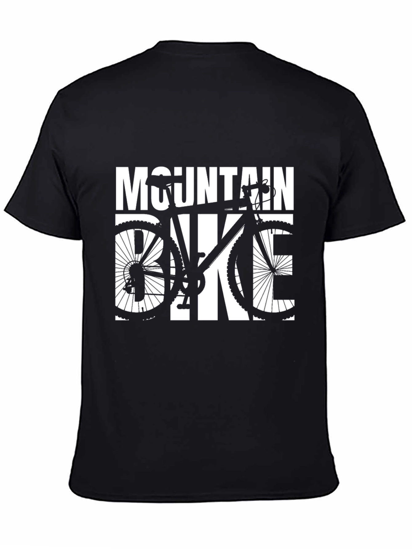 Mountain Bike Graphic Tee - Black Casual T-Shirt