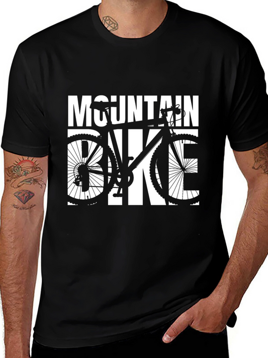 Mountain Bike Graphic Tee - Black Casual T-Shirt