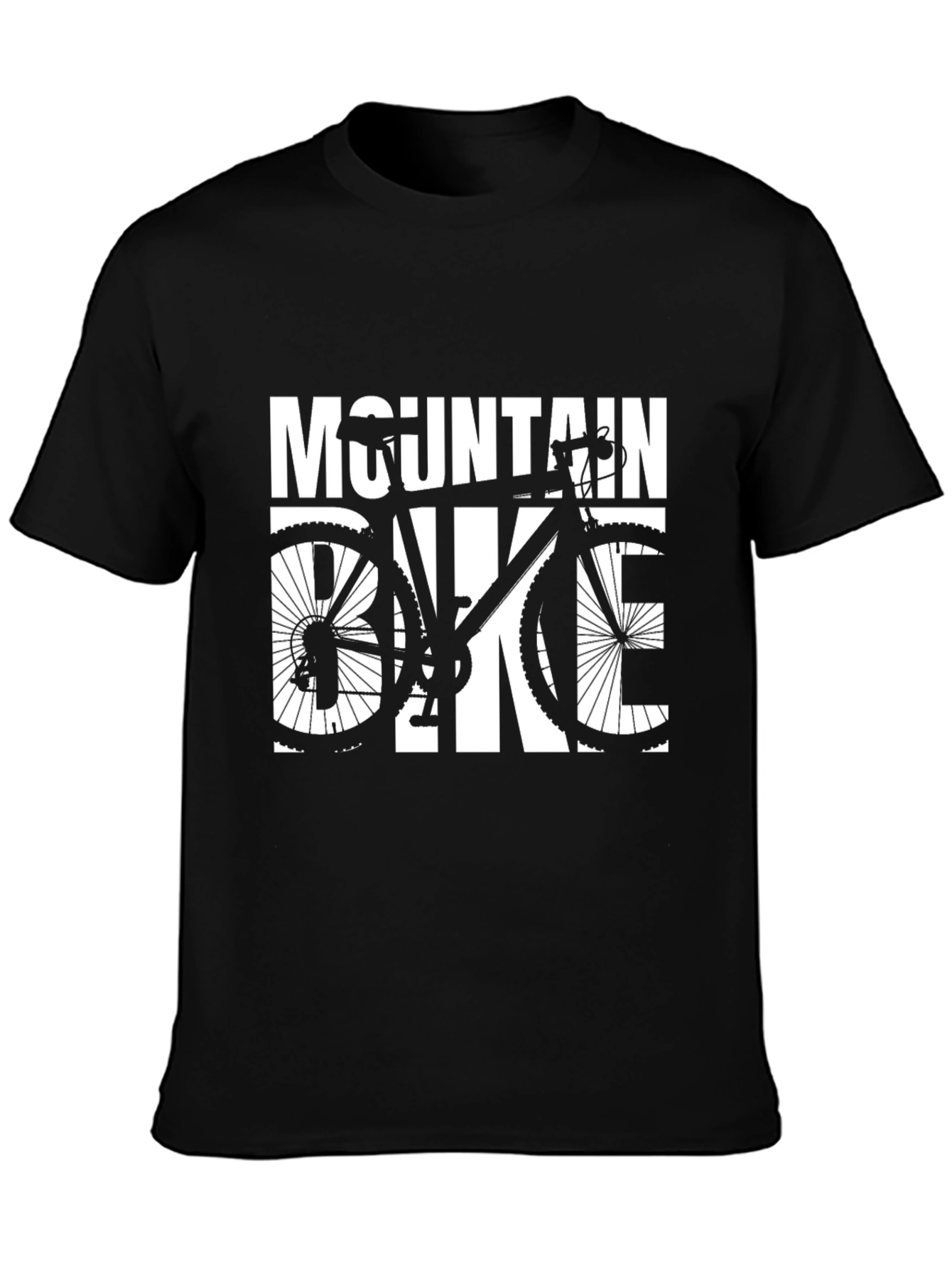 Mountain Bike Graphic Tee - Black Casual T-Shirt