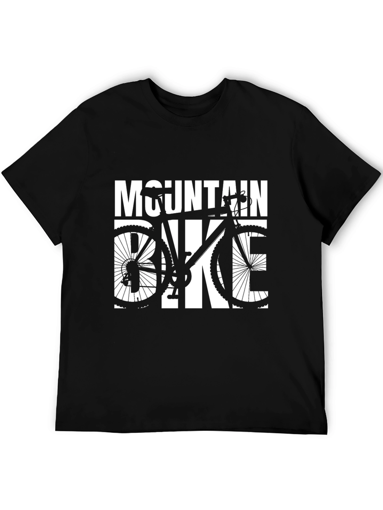 Mountain Bike Graphic Tee - Black Casual T-Shirt