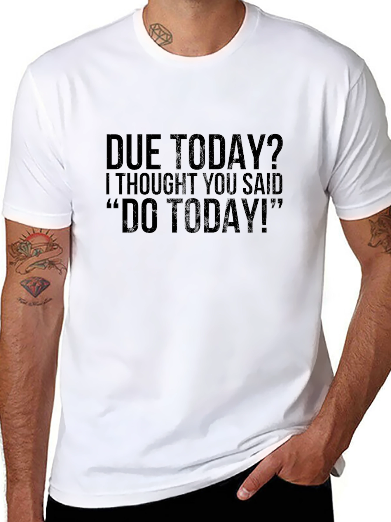 Funny Due Today? Sarcastic Black T-Shirt