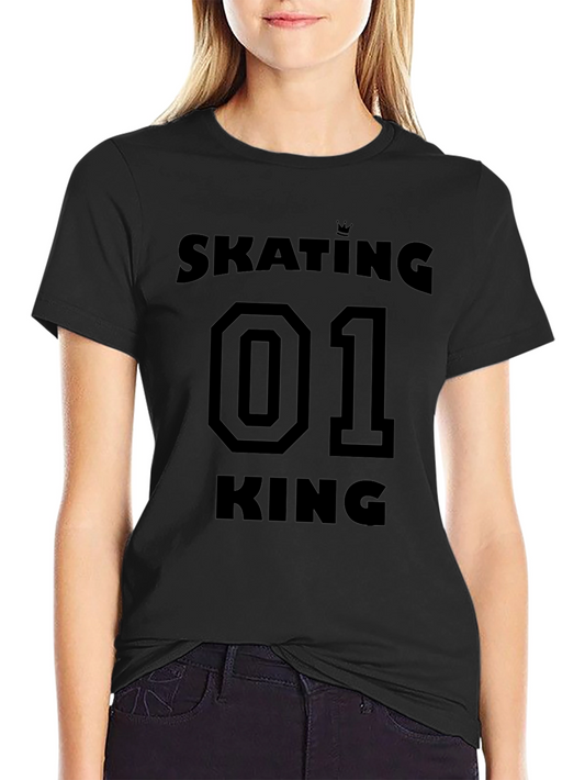 Skating 01 King T-Shirt - Stylish Black Graphic Tee