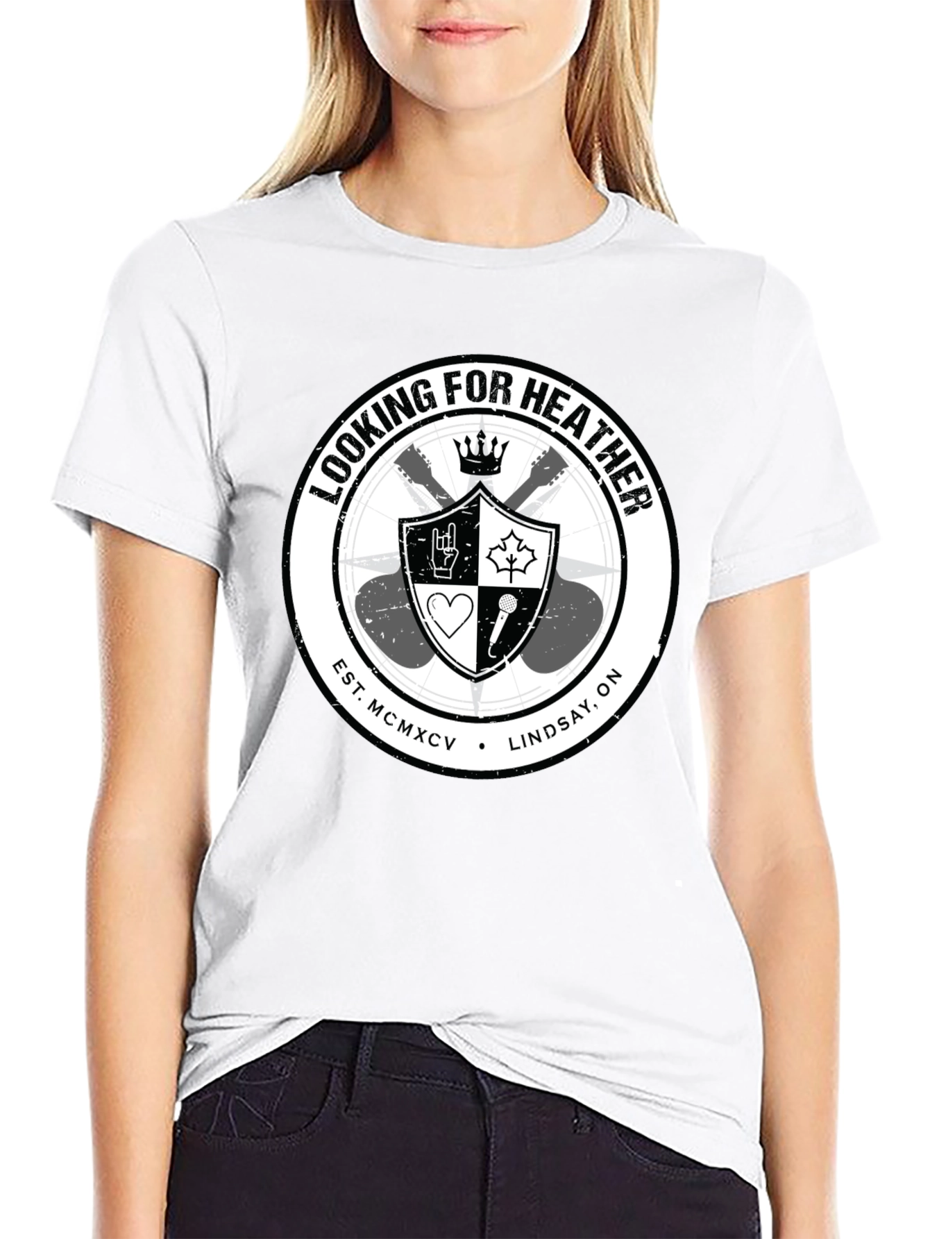 Looking for Heather Graphic T-Shirt - Black