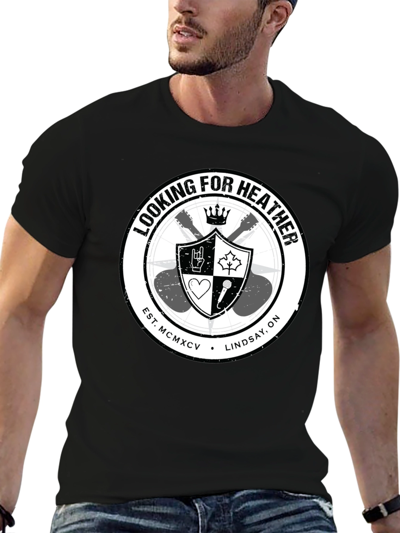 Looking for Heather Graphic T-Shirt - Black