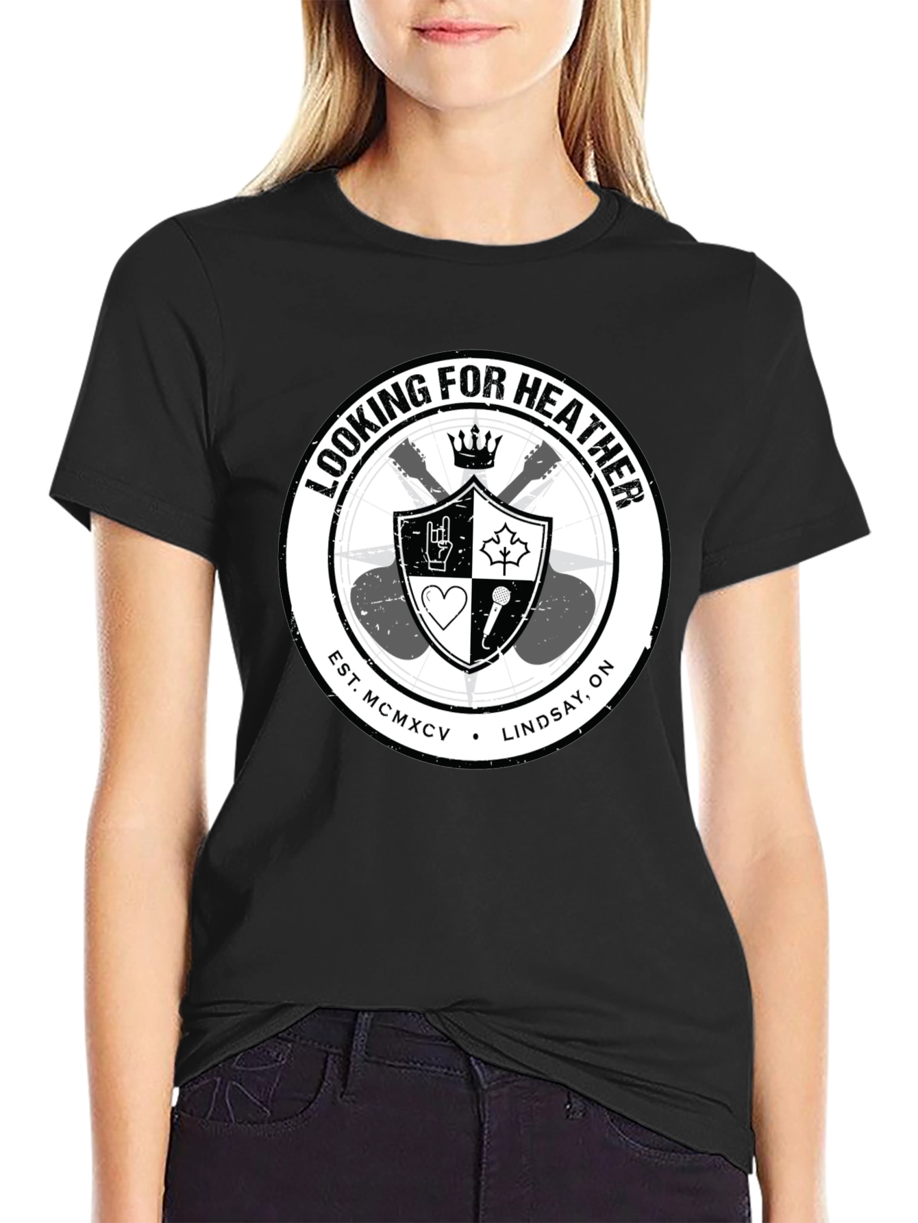 Looking for Heather Graphic T-Shirt - Black
