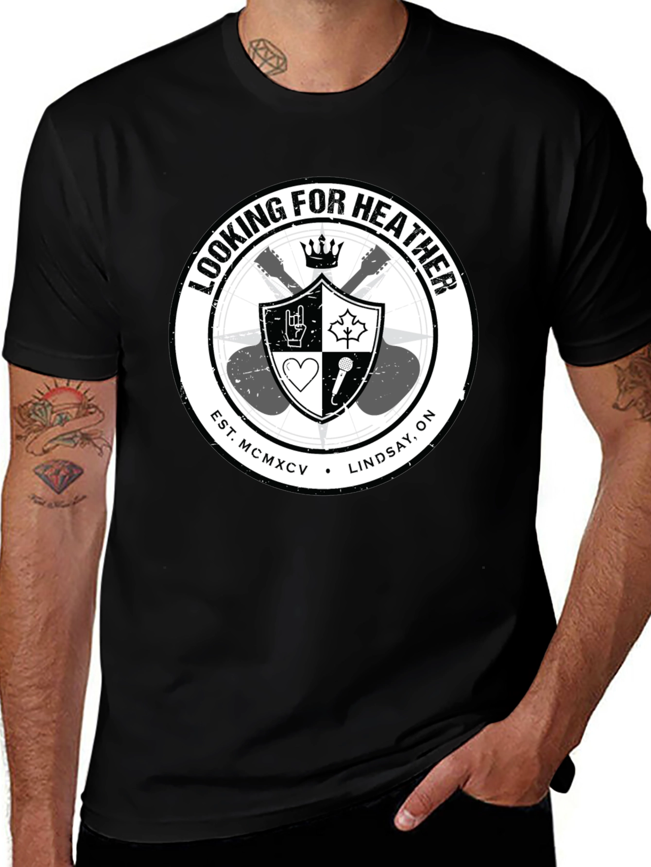 Looking for Heather Graphic T-Shirt - Black
