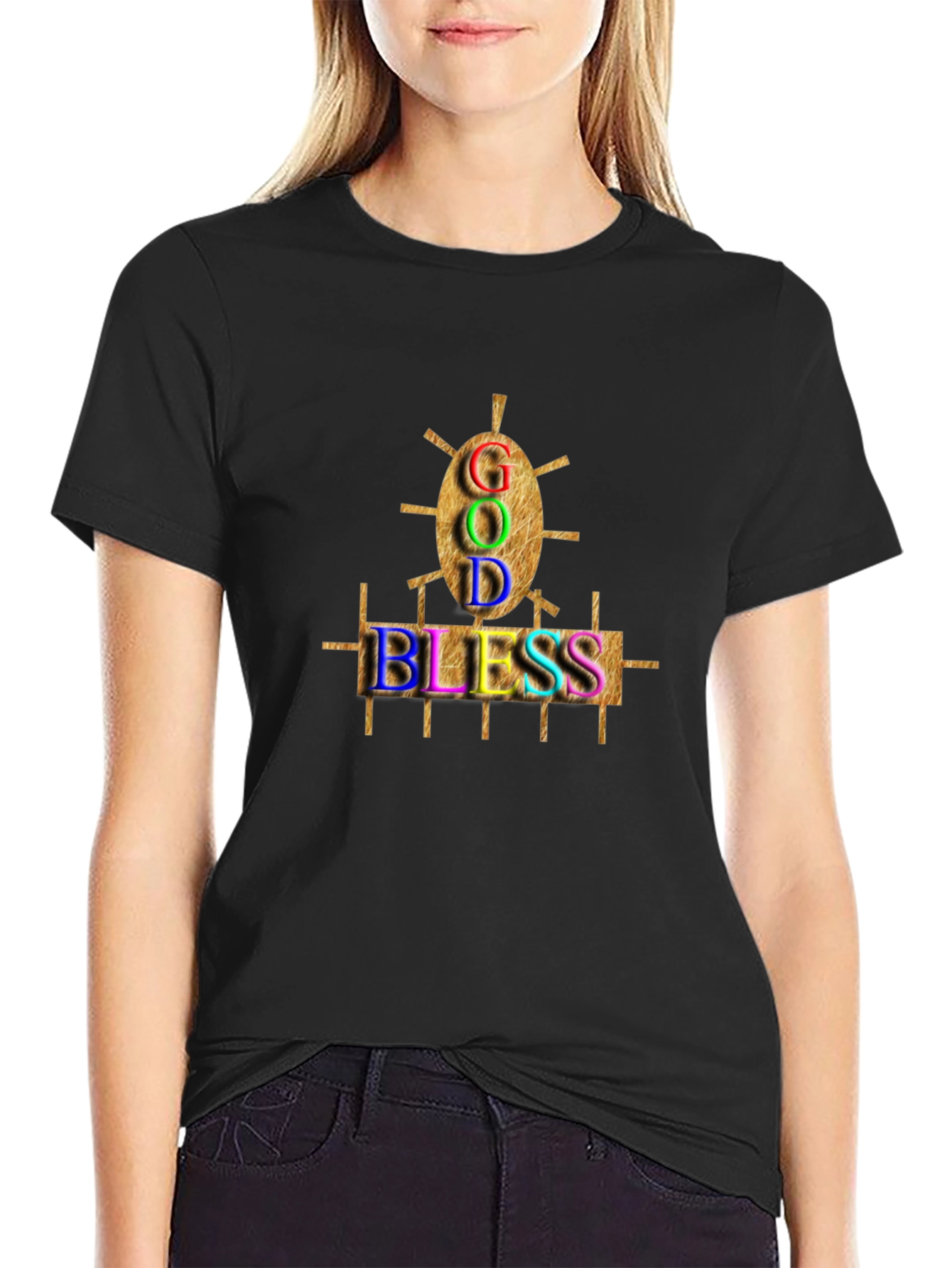 God Bless Graphic Black T-Shirt