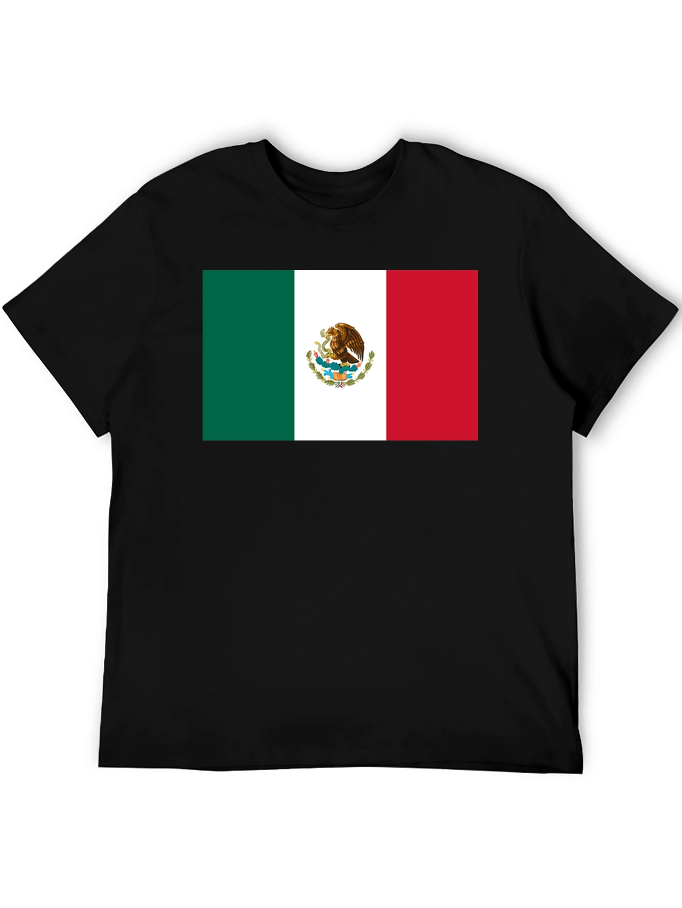 Mexican Flag Graphic T-Shirt - Black Crew Neck Tee