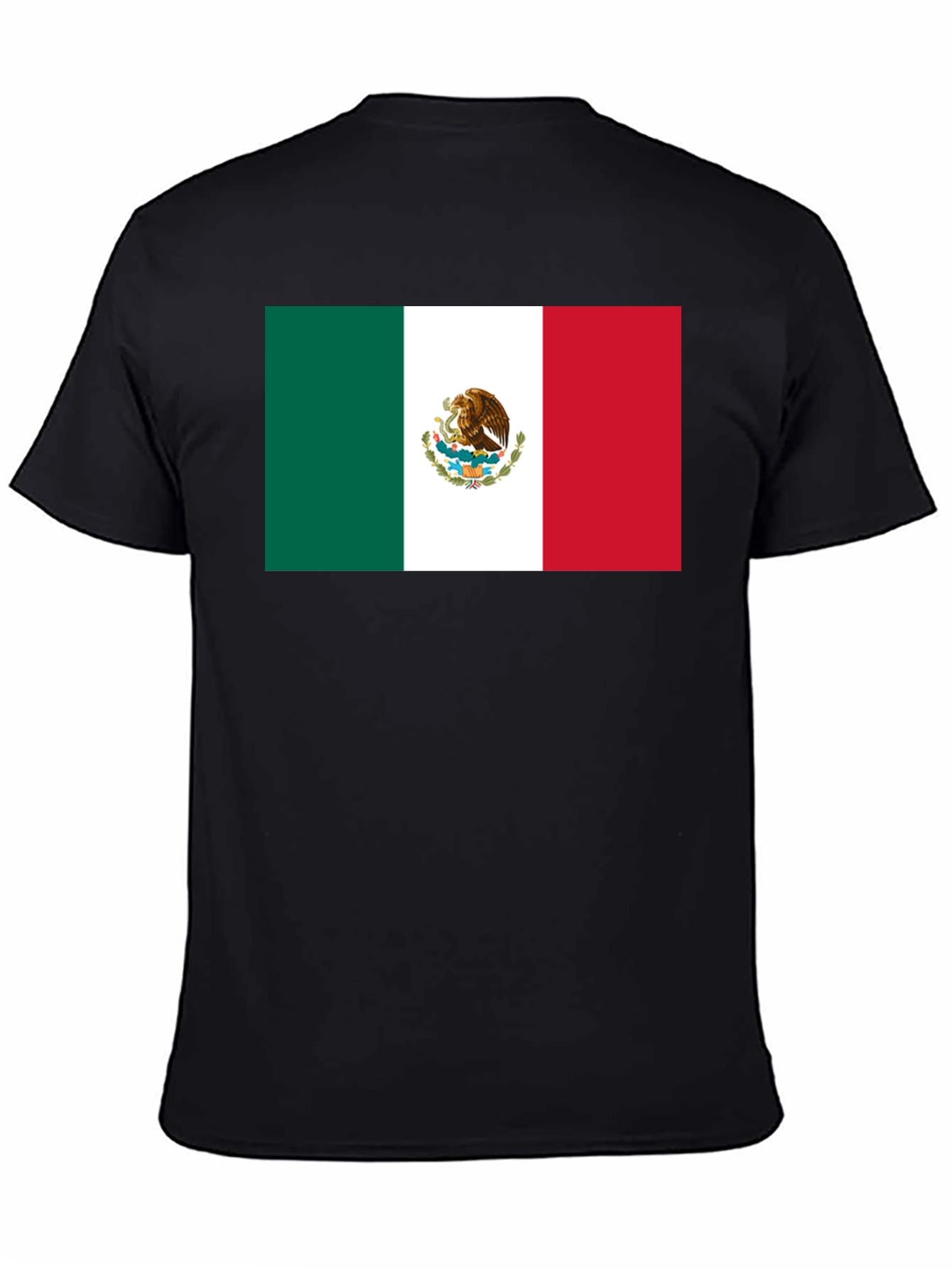 Mexican Flag Graphic T-Shirt - Black Crew Neck Tee