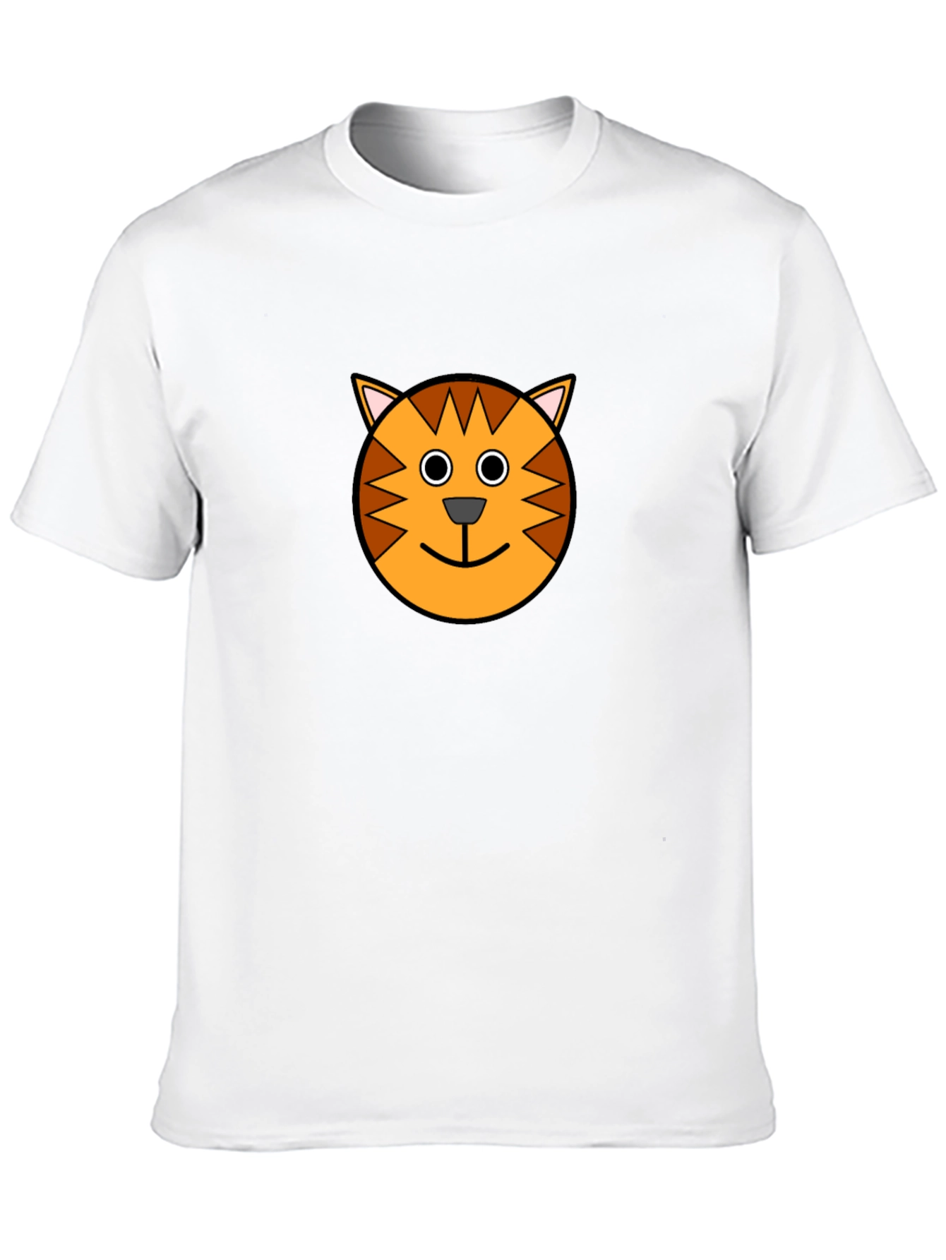 Fun Cartoon Cat Graphic Print Black T-Shirt