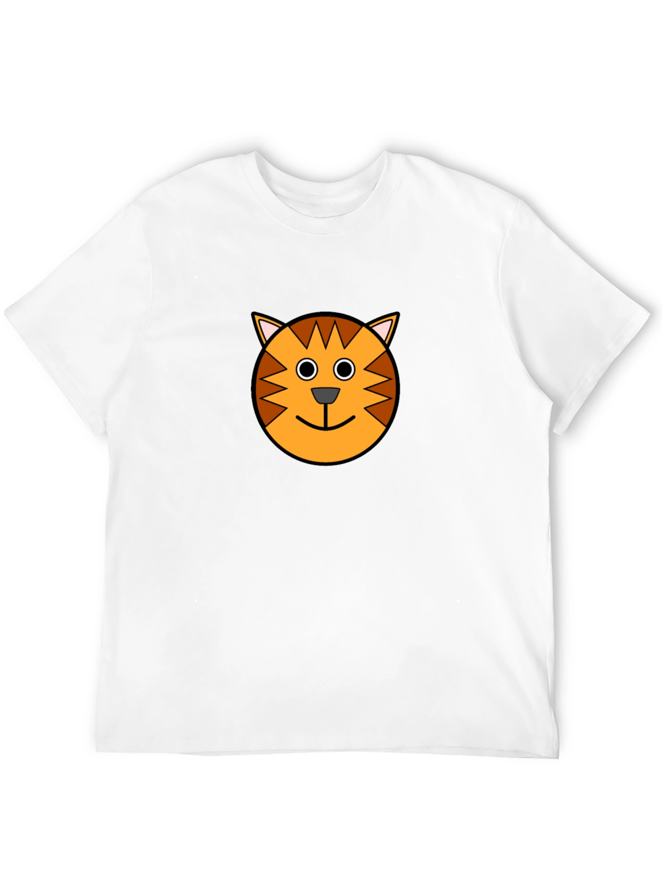 Fun Cartoon Cat Graphic Print Black T-Shirt