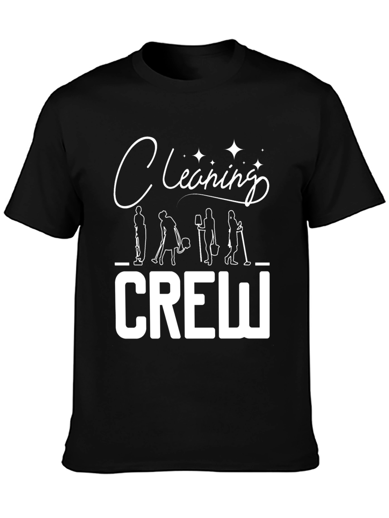Cleaning Crew Graphic T-Shirt - Black