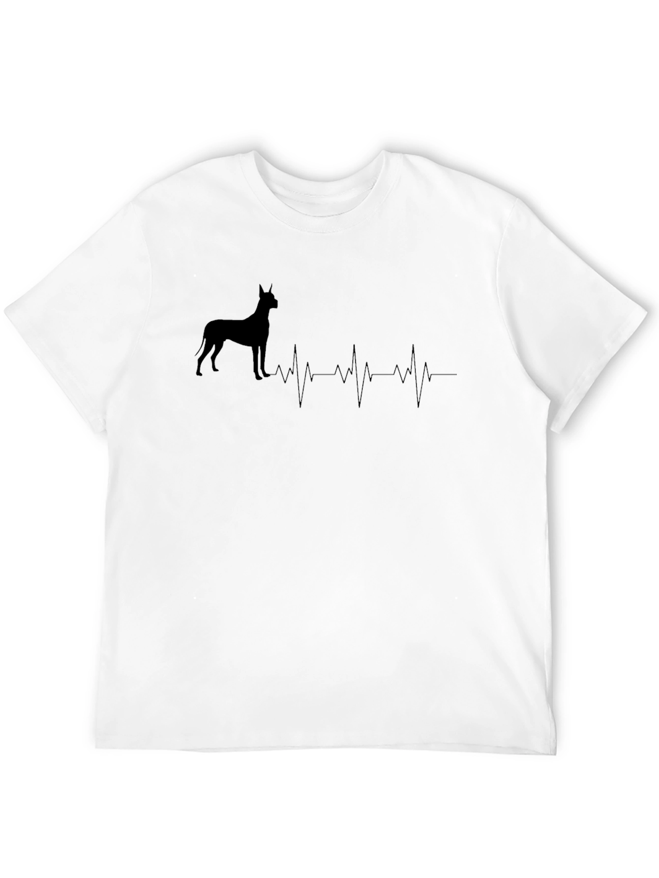 Dog Breed Heartbeat T-Shirt - Black
