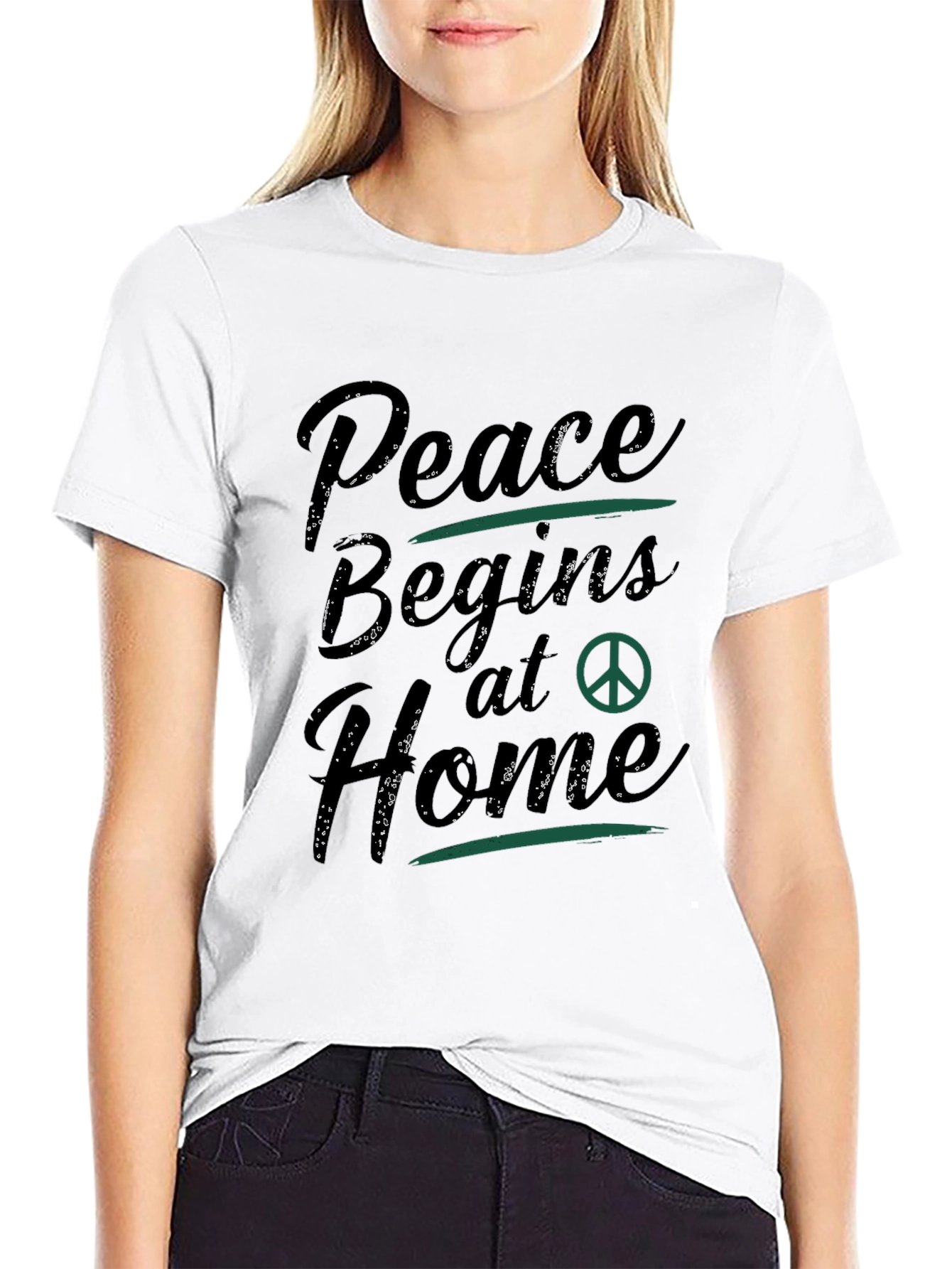 Peace Begins At Home Black T-Shirt