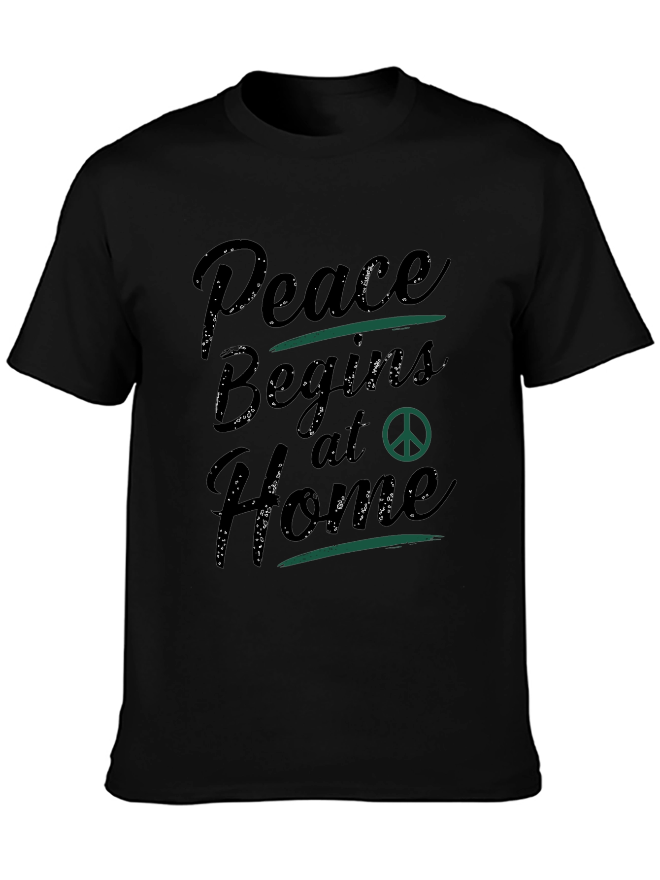 Peace Begins At Home Black T-Shirt