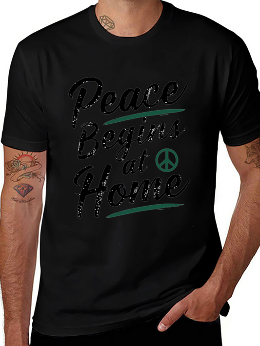 Peace Begins At Home Black T-Shirt