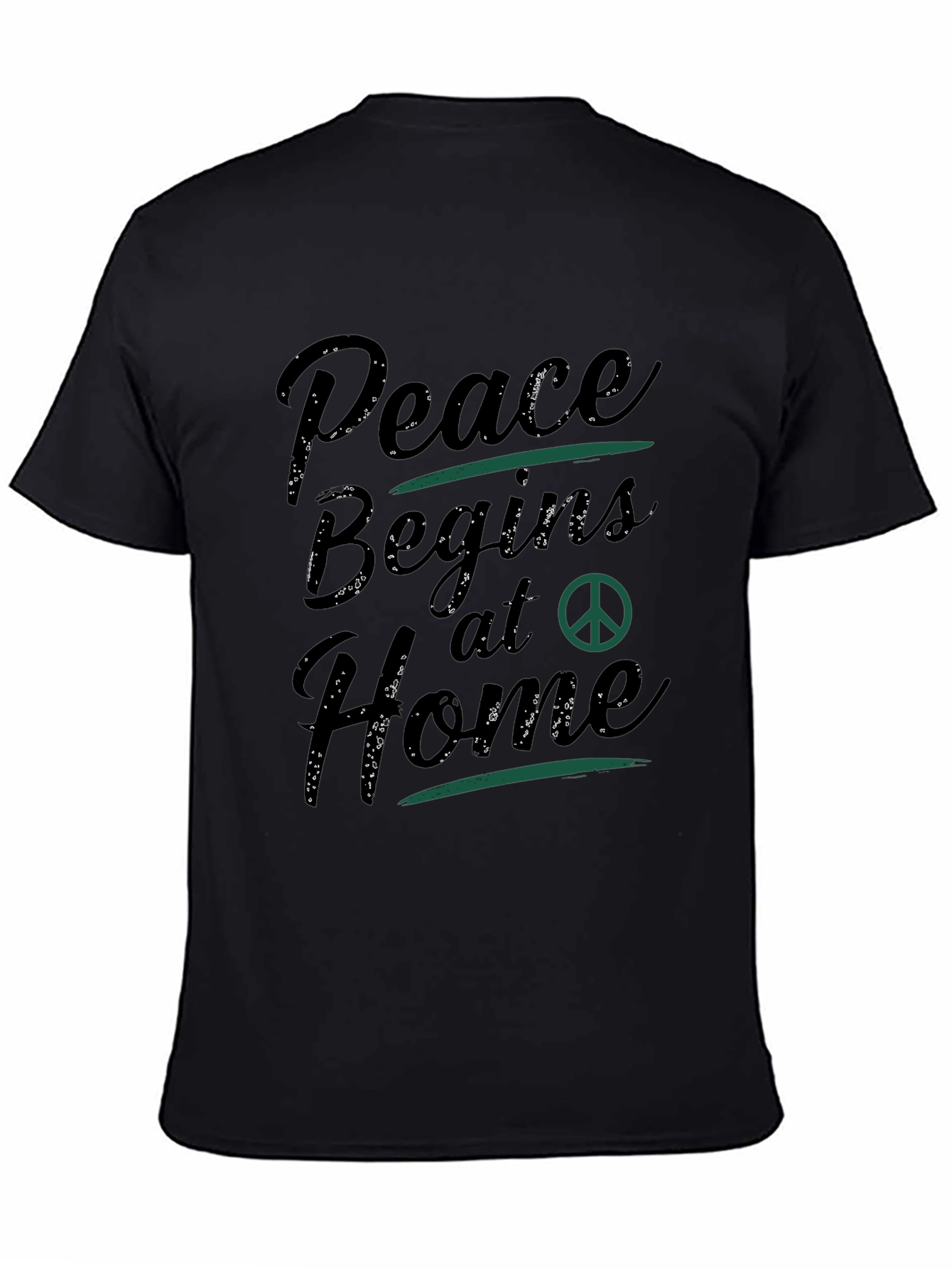 Peace Begins At Home Black T-Shirt